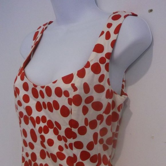 VINTAGE MICHAEL TAYLER White Red Polka Dot Dress Medium  --- - Picture 4 of 4